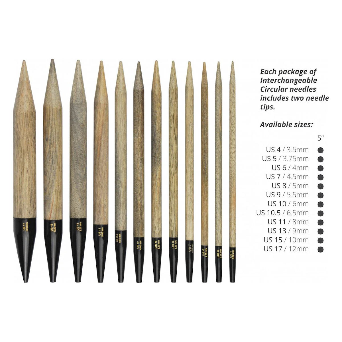Aiguilles interchangeables 5"